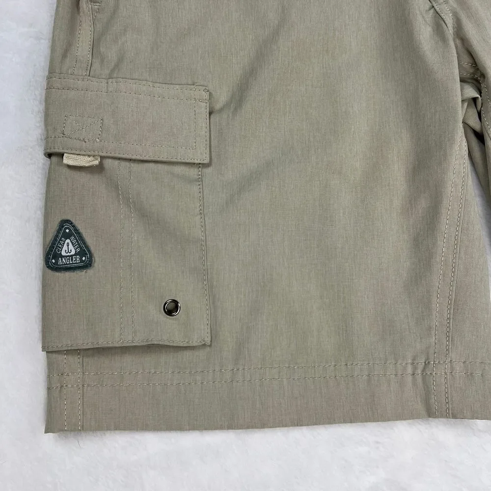 Clearwater Outfitters Men's Angler Hybrid Board Cargo Shorts Khaki Tan Size M